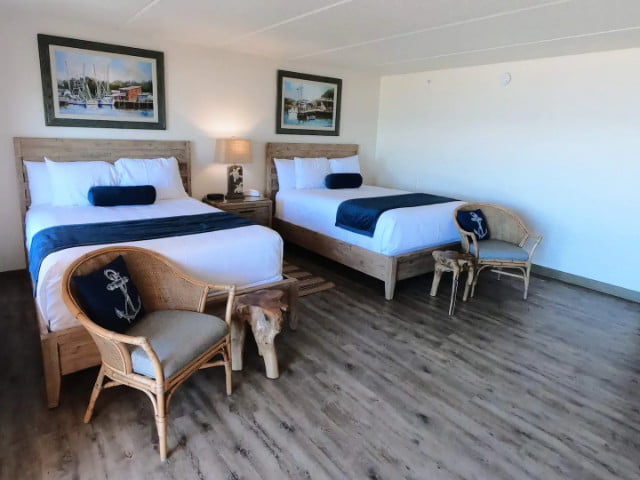 Double bed at Island Suites on St. George Island, FL Double bed at Island Suites on St. George Island, FL